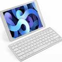 Wireless Bluetooth Keyboard for Apple iPad iPhone Samsung Phone Smartphone Tablet Portable Keyboard for Compatible iOS/Windows/Android System Devices (White)