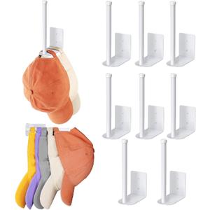 8 Pack Hat Racks for Baseball Caps, Stainless Steel Hat Organizer for Baseball Cap, Hat Holder Storage Organizer, Hat Hanger Strong Adhesive/Wall Drilled for Door, Bedroom, Closet(White 6 in) 8 Pack Hat Racks for Baseball Caps, Stainless Steel Hat Organizer for Baseball Cap, Hat Holder Storage Organizer, Hat Hanger Strong Adhesive/Wall Drilled for Door, Bedroom, Closet(White 6 in)