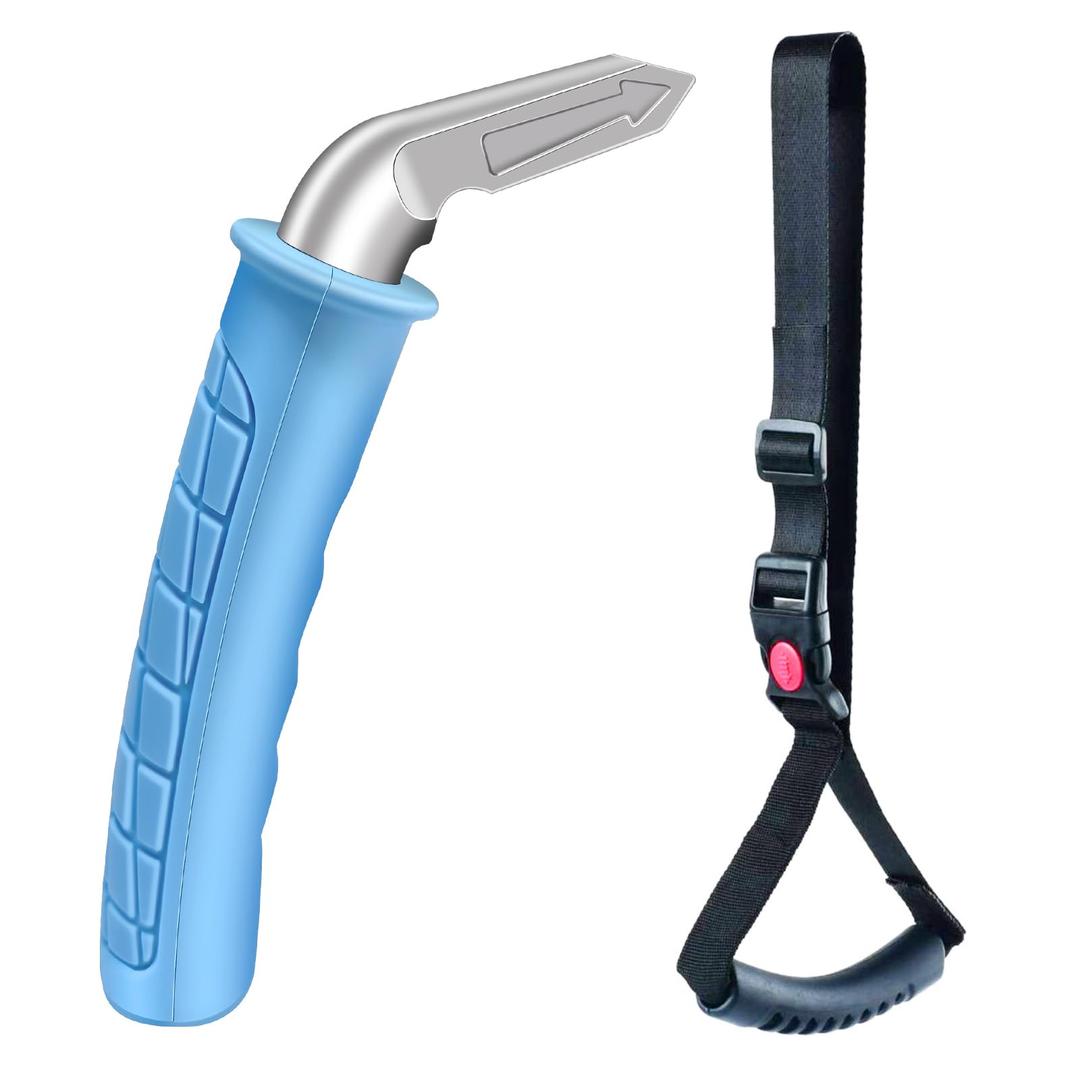 Car Door Handle for Elderly, Portable Car Assist Handle, with Car Grab Handle, Vehicle Assist Handles Designed for Seniors and Handicapped (Blue - 1 Pack Handle + Strap)