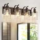 4-Light Bathroom Vanity Light,Hammered Glass,Oil Rubbed Bronze