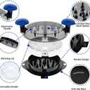 Chicken Shredder Tool Twist Meat Shredder Large-Meat Masher for Chicken Breast Ground Beef Pork with Up-grated Stainless Steel Spikes Kitchen Gadgets Essentials (Blue&Black)