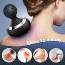 Cordless Electric Massager with 10 Powerful Vibrations, Rechargeable Handheld Neck Massager (Black)