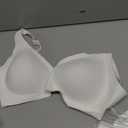 OEAK Womens Deep V Bras Wireless Comfortable Bra Supportive No Underwire Bras Tshirt Push Up Bralettes Plunge Seamless Bra (Small, White)