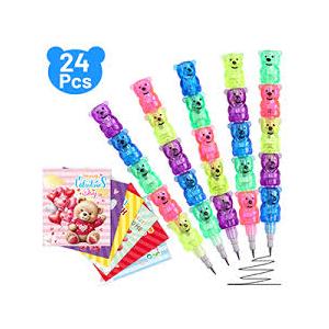 24Pcs Cirba Tree Valentines Stacking Pencils Cat Dogc