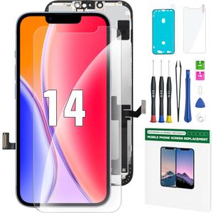 iPhone 14 Screen Replacement Kit 6.1" LCD Display 3D Touch Full HD Digitizer Full Assembly Repair Kits for A2649 A2881,A2884,A2883,A2882, not for 13 Series/14 Plus/Pro/Pro max