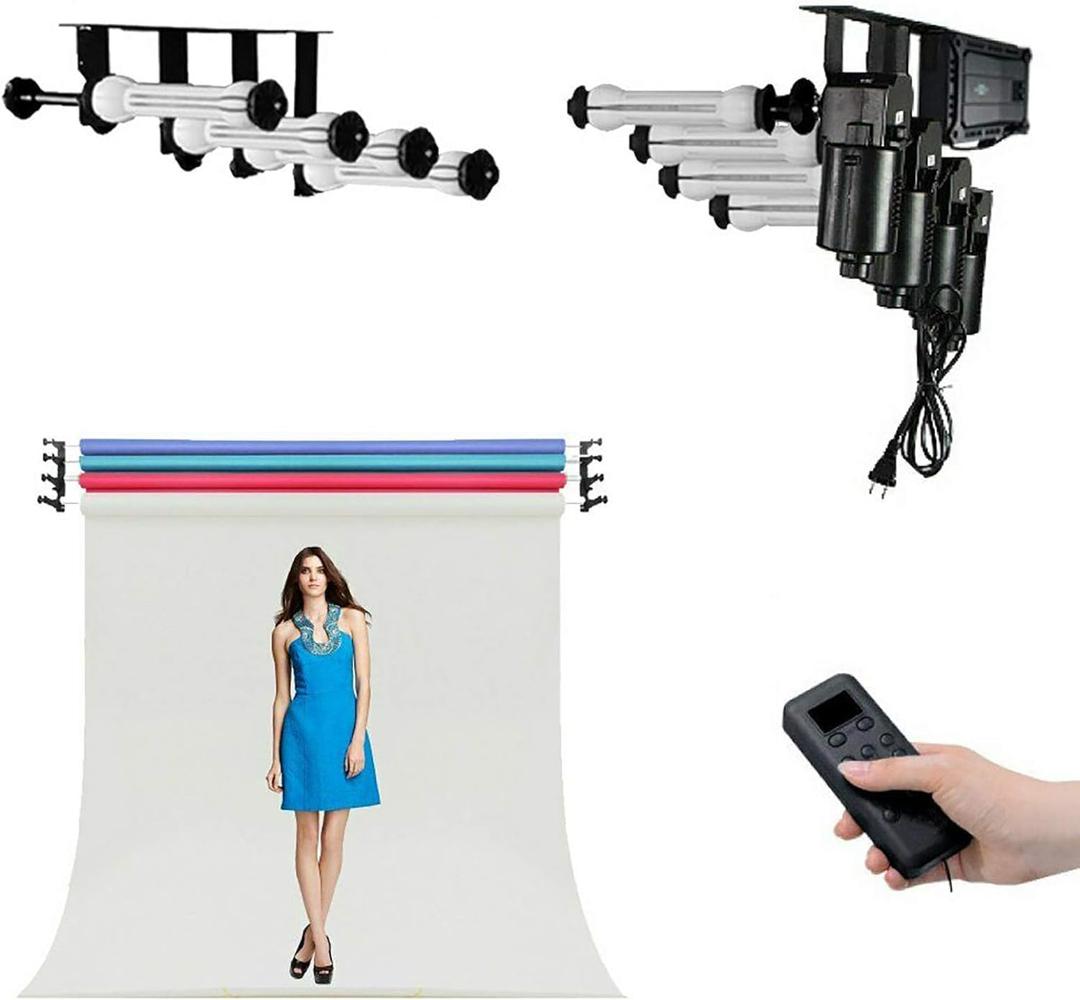 Fotoconic 4 Roller Motorized Electric Wall Ceiling Mount Background Support System with Remote, One Size