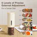 Vucchini 6 Level External Adjustable Electric Pepper Grinder Rechargeable Salt Grinder Type-C Quick Charge Large Capacity Spice Mill Acrylic Container for Home Kitchen