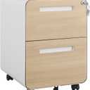 2 Drawer Mobile File Cabinet with Lock, Under Desk Metal Filing Cabinet