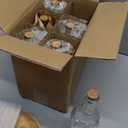 BULK PARADISE Assorted Clear Glass Bottles with Corks, 6 Pack, 2.5in X 9in, 16oz