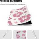 Lovmooful Compatible for iPad Air 6th 11-inch M2 (2024),iPad Air 5/4 (2022/2020 5th/4th Generation 10.9-Inch) Case with Pencil Holder Cute Floral Flower Soft TPU Trifold Stand Protective-Hibiscus