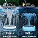 1-Pack Solar Fountain with RGB Lights 3.5W Solar Powered Bird Bath with 6 Nozzle and 4 Fixed Pipes for Pool Garden Pond and Fish Outdoor