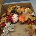 Fall Wreaths for Front Door 20 Inches Autumn Wreaths Rustic Harvest Wreath Farmhouse Pumpkin Wreath with Maple Leaves Berry for Thanksgiving Wall Window Indoor Outdoor Decorations