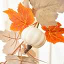 2Pack SUQ I OME Fall Maple Leaf with Pumpkin Garlands forHalloween Thanksgiving Day Party Art Decor