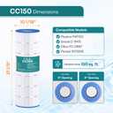 CC150 Pool Filter Replaces Pentair CCRP150, PAP150, C-9415, R173216, 1 Pack | Compatible with Pentair Clean and Clear 150, Ultral-C4, PP-C4, PP-C4-M, 59054300, Filbur FC-0687, 160317, 160355, 160352