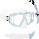 Cressi Panoramic Diving Mask and Snorkel Kit - Wide View - Top Dry System Snorkel - Horizon & Scilla - Designed in Italy