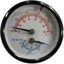 xyocx Commercial Tridicator Boiler Gauge Kit,Black Steel Case, Bronze Internals, Plastic Lens w/Red Indicator,2.5" Dial, 0-75 PSI (ft H₂O) & 70-320°F, 1/4" NPT Back Mount and Rotatable Case