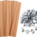 100Pcs Wood Wicks for Candles Making, 5.1x0.5x0.04inch Wood Candle Wicks Natural & Crackling Wooden Candle Wicks for DIY Craft