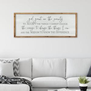 ZZJJHYWGQ God Grant Me Prayer Wall Decor Christian Serenity Prayer Sign 32"×12" God Jesus Catholic Prayer Bible Verse Inspirational Quotes for Living Room Bedroom Office Large Hanging Art (Wood)