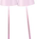 2Pack Cordless Table Lamp, 5200mAh IP54 Waterproof Rechargeable Battery Desk Lamp, 3 Color Stepless Dimming Up, Battery Operated Lamp for Kitchen/Bedside/Outdoor/Restaurant (Light Pink)