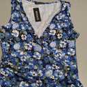 FENSACE Casual Dresses for Women Summer Trendy Mini Vacation Outfits (Blue Floral, Small)