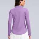 Women's Golf Shirts Lightweight UPF 50+ Long Sleeve Shirts UV Protection Quick Dry Cool Polo Shirts for Women Work Outdoor (Purple, L)