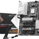 MSI PRO B840-P WiFi Motherboard, ATX - Supports AMD Ryzen 9000/8000 / 7000 Processors, AM5 - DDR5 Memory Boost (8000+ MT/s OC), PCIe 4.0 x16, M.2 Gen4, Wi-Fi 7, 2.5G LAN