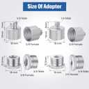 Moxweyeni 8 Pcs Mic Stand Adapter 5/8 Female to 3/8 Male, 3/8 Female to 5/8 Male, 5/8 to 1/4 and 1/4 to 5/8 Screw Mic Thread Adapter Set for Microphone(Silver)