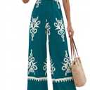 PRETTYGARDEN Women's Summer Boho Jumpsuits One Piece Beach Vacation Outfits Spaghetti Strap Wide Leg Pants Rompers Size S
