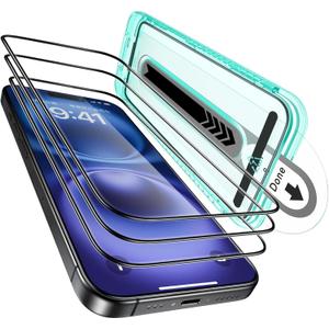 ESR 3 Pack for iPhone 16 /iPhone 15 Screen Protector, [9H Hardness] [Military Grade Shatterproof] Full Coverage Tempered Glass Film with Flawless Fit Tray, HD Clear, Scratch Resistant