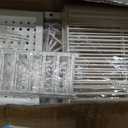 4-Tier Snack Display Rack, White Metal Retail Shelf with Wheels & Hooks, 56.2" H x 19.6" L x 10.6" W