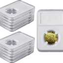 10 Packs 19mm Coin Slab Display Holder, Storage Case for NGC PCGS Grade Coin or US Mint Pennies, Clear Acrylic Cases for Coin Organize and Collection, Four-Point Fixation Coin Slab Capsules Protector