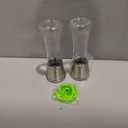 Home EC Premium Stainless Steel Sea Salt and Pepper Grinder Set of 2 - Adjustable Ceramic - Tall Glass Salt and Pepper Shakers - Kitchen Spice Mill W/Funnel & EBook