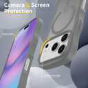 Magnetic for iPhone 17 Pro Case, (Compatible with Magsafe) Curly Wavy Frame Hard Translucent Matte Clear Back Cover for Women Men TPU Bumper Shockproof Phone Case (Gray)