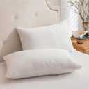 PURE ERA Jersey Knit Pillowcases 100% T-Shirt Cotton Super Soft Comfy Breathable, Set of 2, Standard 20" x 36", Solid Off White