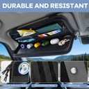TICARVE Car Sun Visor Organizer, Multi-Pocket Visor Organizer Storage Pouch, Heavy Duty Molle Panel with Double Zippers, Elastic Bands & Glasses Clip, Tactical Storage Pouch for Cars, SUVs, Trucks