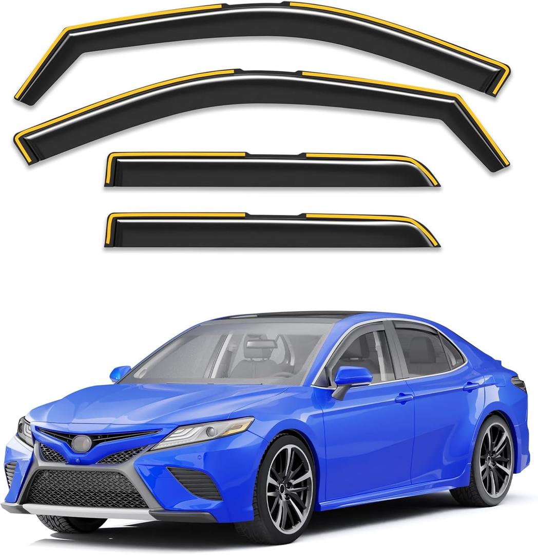 in-Channel Window Rain Guards Fit for Toyota Camry 2018 2019 2020 2021 2022 2023 2024Extra Durable Visors Vent Visors Window Deflector Vent Shades Car Accessories -4 pcs
