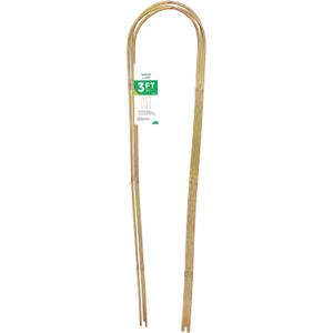 3ft Natural U-Hoops Bamboo Trellis U-Shaped Garden Trellis for Climbing Plants, Vines, Ivy, Flowers, and Potted Plants 3pcs