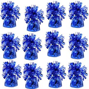 Metallic Balloon Weights, Birthday Party Favors, Novelty and Gag Gifts, 5.5" Inches, 12-Pack (Blue)