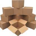 Amazon Basics Cardboard Moving and Storage Boxes, 12 Pack, Large, Brown, 20" x 20" x 15"