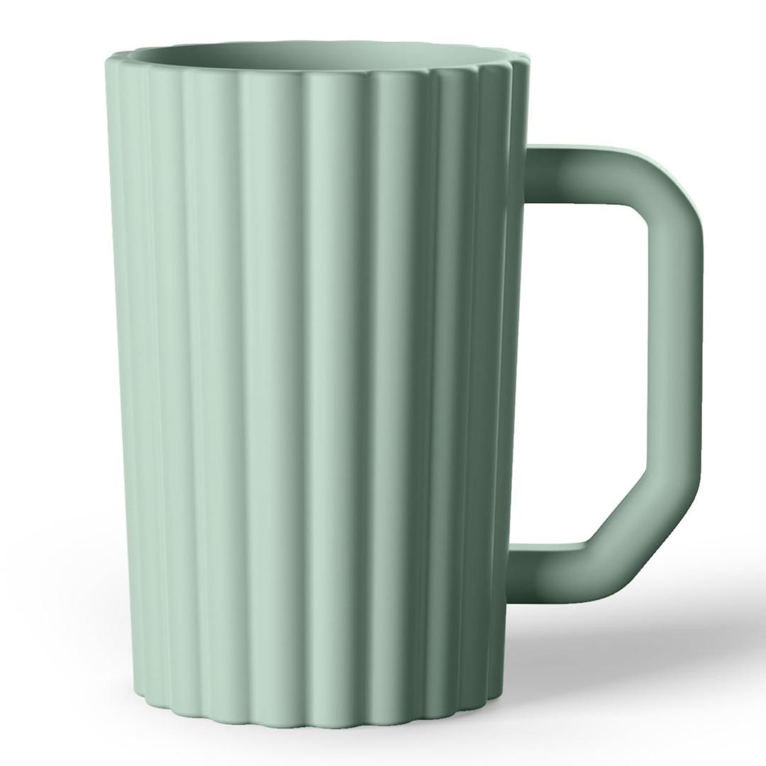 Baby Bath Rinse Cup, Silicone Body Washing Rinser Cup with Easy Grip Handle (Sage)