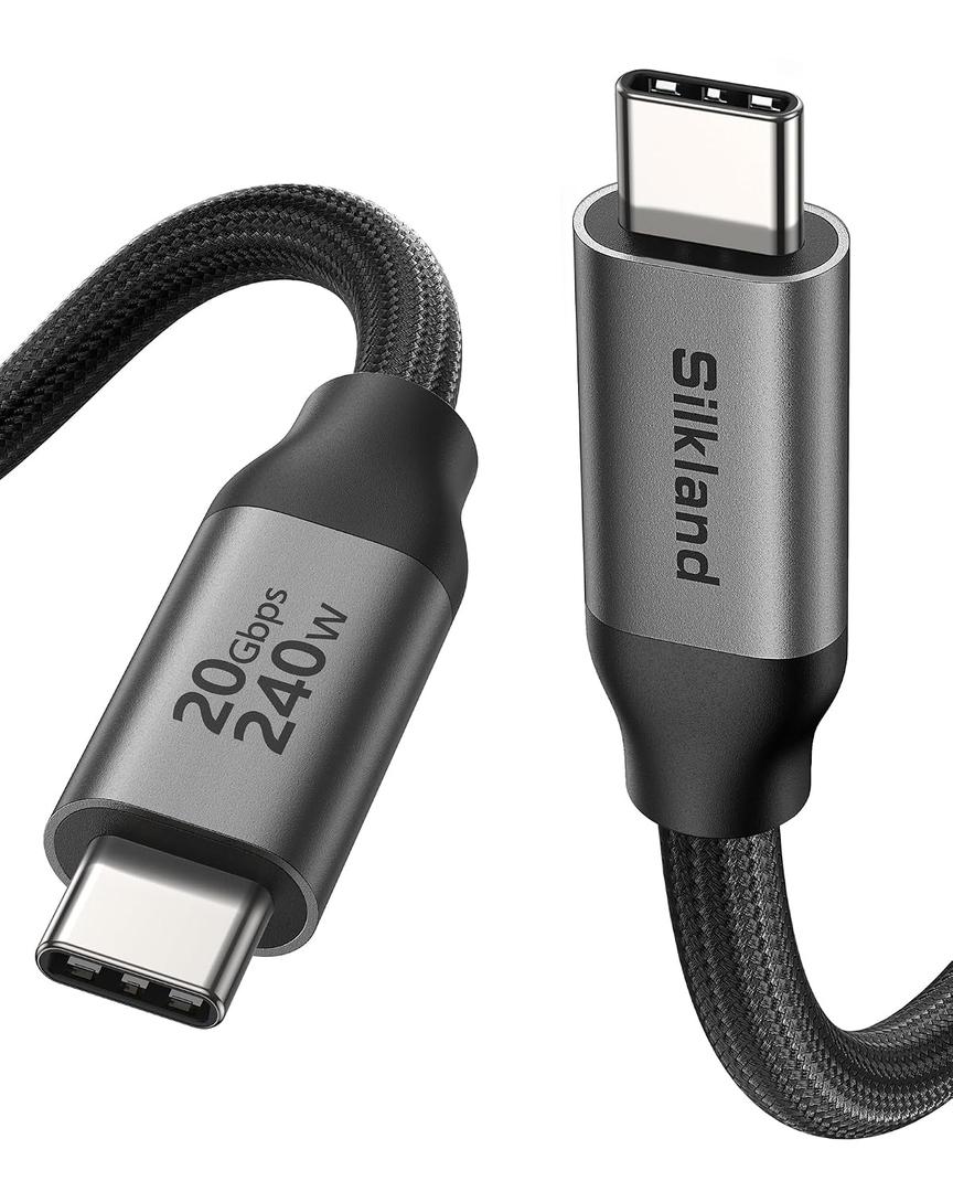 Silkland USB 4 for Long Thunderbolt 4 Cable 16.5FT/5M, 20Gbps Data Transfer, Supports 5K/4K@60Hz, 240W PD 3.1 Charging, USB C Video Cable Compatible for Thunderbolt 3, MacBook, SSD, Docking,VR Headset