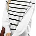 Lylinan Cozy Oversized Sweater for Women Side Slit Knit Pullover Crewneck Top for Fall Winter Outfits XS-XXL (White, M)