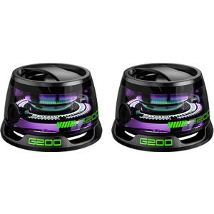2 Pcs Magnetic Bluetooth Speaker,Multifunctional Portable G200 Speaker with Multi RGB Color Light Show-3D Surround Sound Effect,Phone Stand for iPhone, Android, TWS Pairing (Black+Black)