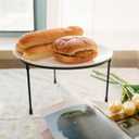 HPC DECOR Set of 3 Black Metal Wire Pizza Pan Riser Stands- Round Pizza Tray Riser Rack - Tabletop Display Racks for Food Platter Tray- Metal Display Stands for Home, Restaurant and Party