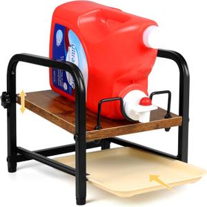 Laundry Detergent Holder & Laundry Detergent Soap Dispenser - Liquid Laundry Detergent Organizer with Drip Tray & Adjustable Tilting Board, for Laundry Room Organization and Storage,Black (Small-Hold 1 bottle)