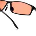 BRADDELL FL-41 Rose Tinted Blue Light Glasses for Migraine Light Sensitivity, Eyestrain and LED Glare (Aluminum) (Medium)