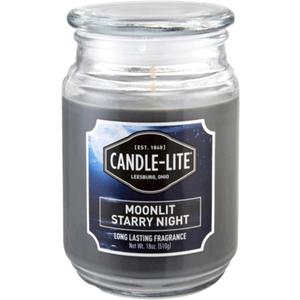 Candle-lite Scented Candles, Moonlit Starry Night Fragrance, One 18 oz. Single-Wick Aromatherapy Candle with 110 Hours of Burn Time, Gray