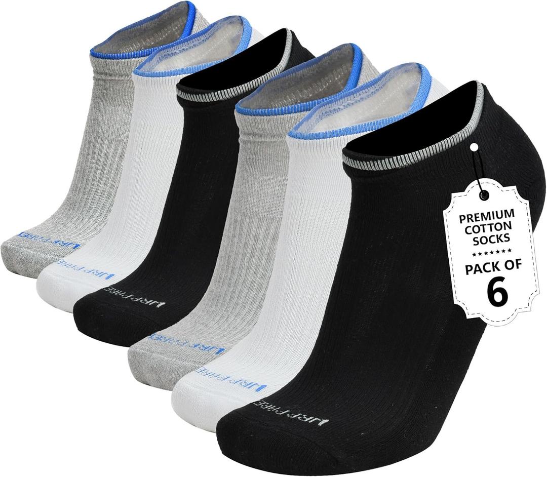 Mens & Boys Ankle Socks Cotton Warm Elastic Casual Lightweight Moisture Wicking Anti Odor | 3 & 6 Pairs, Size: 8-10