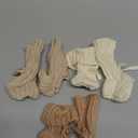 3 Pairs Knitted Baby Booties 0-6 Months Newborn Baby Shoes First Walkers Cozy Shoes for Infant Girl Boy (Beige, Bronze, Light Camel)