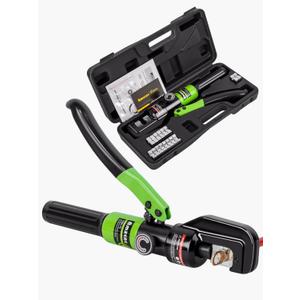 AMZCNC 10 Tons Hydraulic Wire Battery Cable Lug Terminal Crimper Crimping Tool With 9 Pairs of Dies,1/8 Wire Rope Crimping Tool